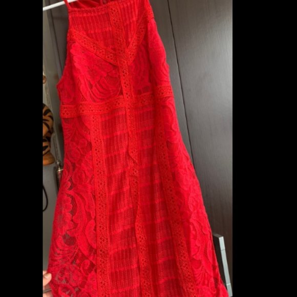 Forever 21 Red Halter Lace Mini Dress - Picture 8 of 9